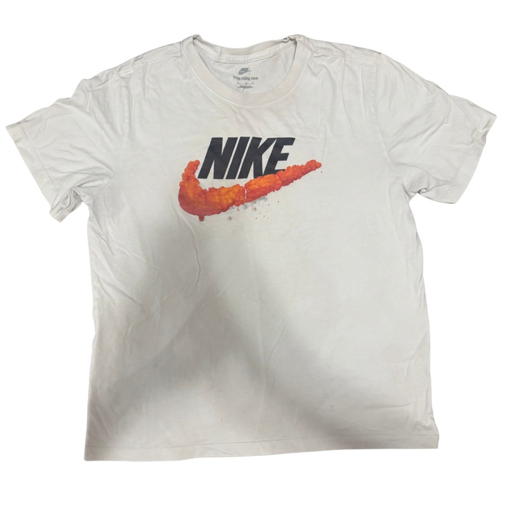 Nike White and Orange Men's Tee
